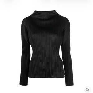 플리츠플리즈 베이직 반목탑 블랙 이미지