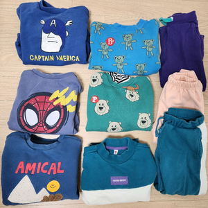 남아 기모 맨투맨 바지 9벌 일괄(베베드피노, 래핑차일드) 110, 120사이즈 이미지