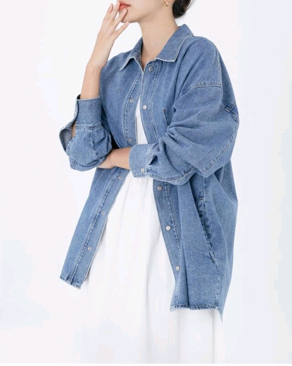 pvcs 프븏스 오버핏 데님 자켓 청남방 셔츠 춈미 이미지