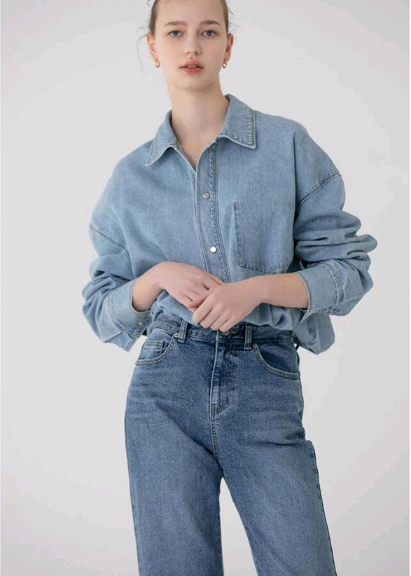 pvcs 프븏스 오버핏 데님 자켓 청남방 셔츠 춈미 이미지