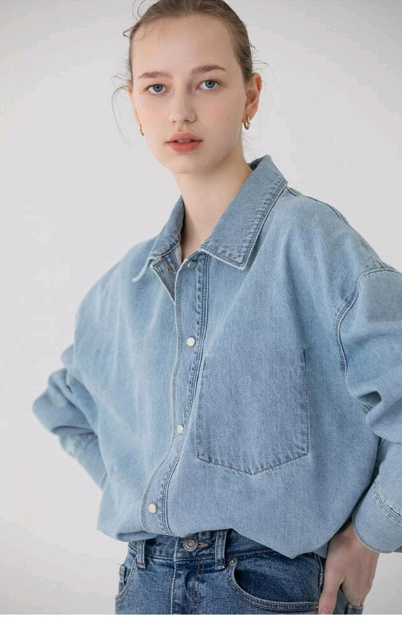 pvcs 프븏스 오버핏 데님 자켓 청남방 셔츠 춈미 이미지