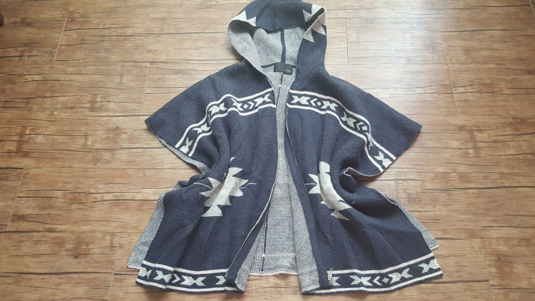 여성 사이즈 프리 후드 망토 가디건 르샵 이미지