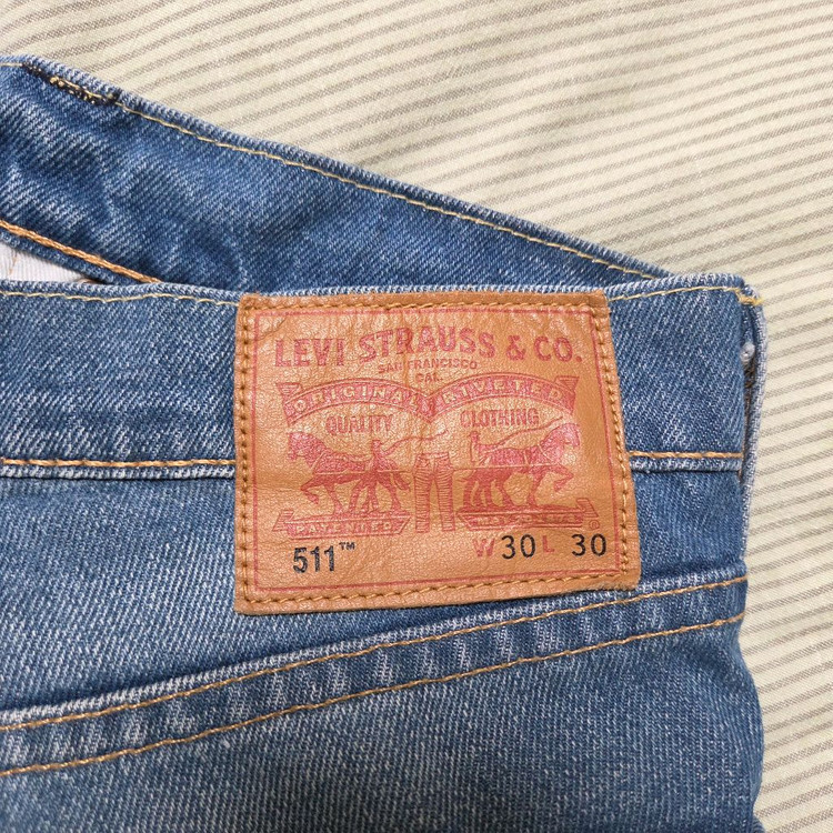 리바이스 511 슬림 진 워시드 청바지 중청 30 / 워싱 디젤 포터리 러프사이드 브라운야드 이미지