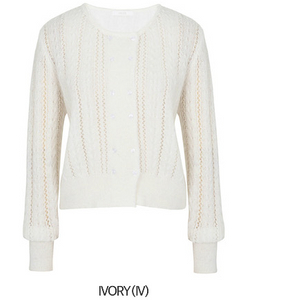 아이보리 펀칭 니트가디건 free 이미지