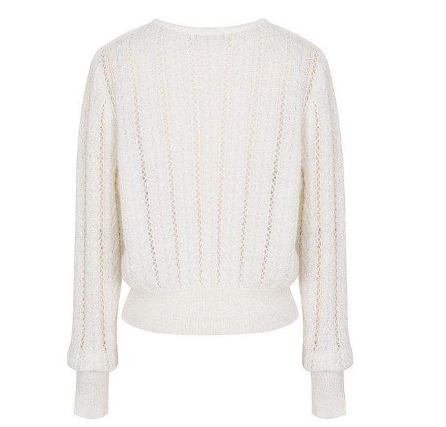 아이보리 펀칭 니트가디건 free 이미지