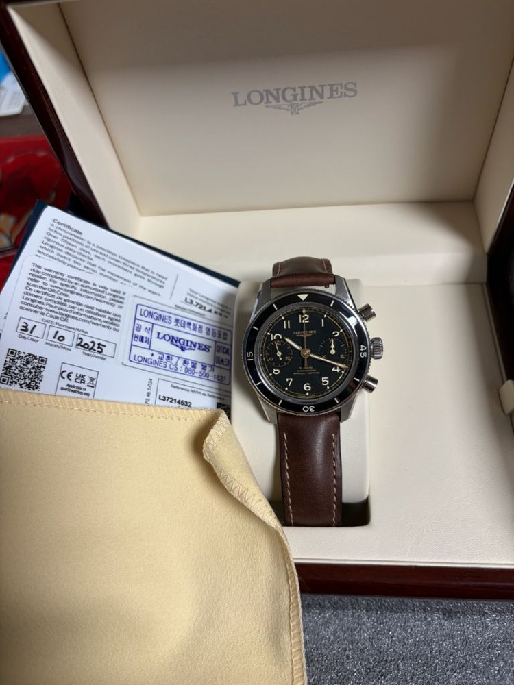 (4월까지 급처)론진 파일럿 플라이백 수동 39mm 판매 이미지