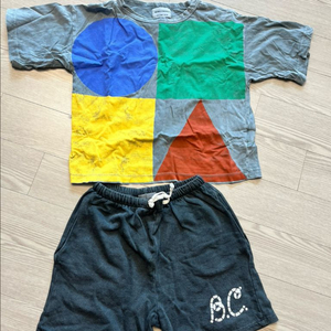 보보쇼즈 도형 티셔츠+반바지 4-5y 이미지