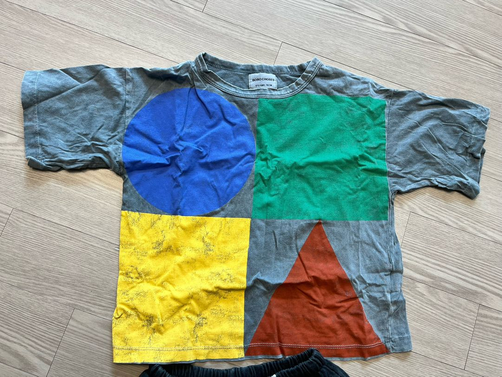 보보쇼즈 도형 티셔츠+반바지 4-5y 이미지