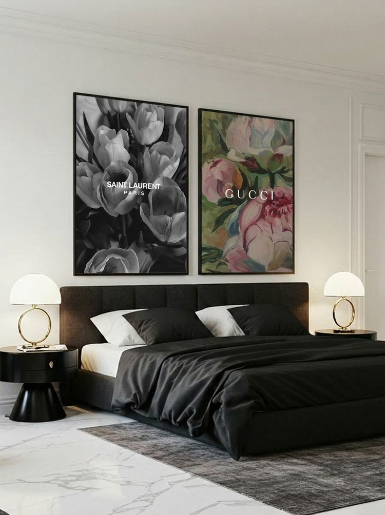 그림 액자 팝아트 인테리어소품 화사한 핑크 꽃그림 꽃액자 대형 거실인테리어 침실 홈데코 북유럽 유화그림 아트포스터 이미지