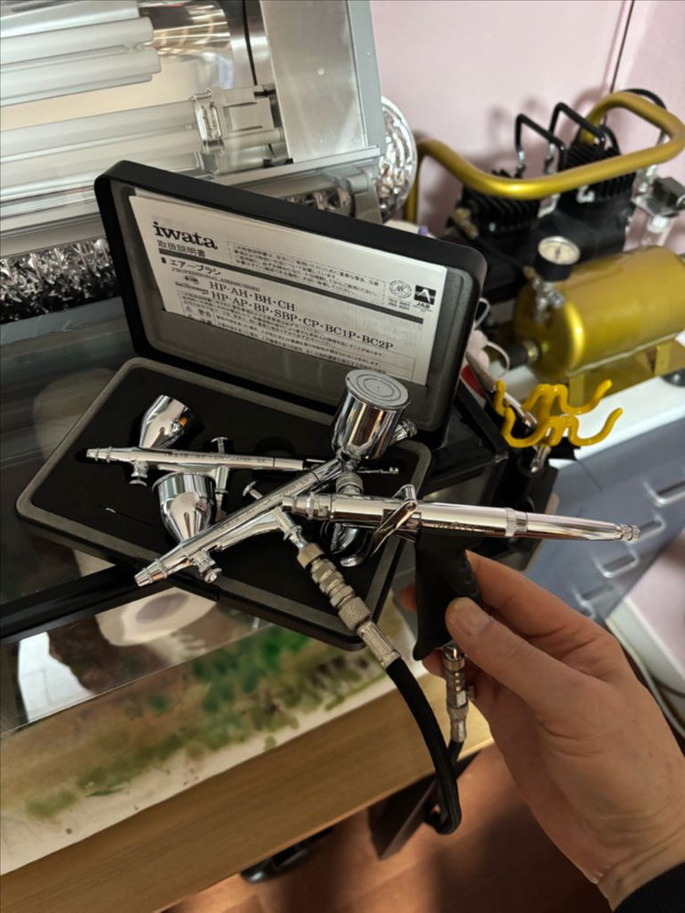 Iwata Hi-Line HP-CH 에어브러시 0.3 풀세트이와타 미사용 제품 이미지