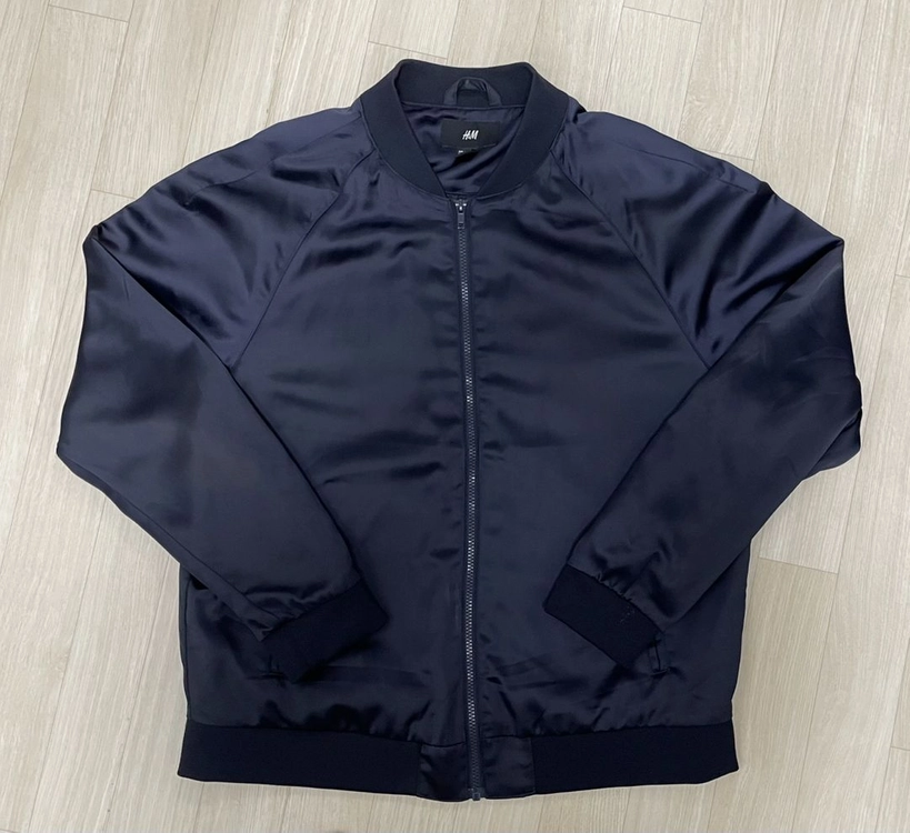 H&M 집업 자수 블루종 네이비 L 이미지