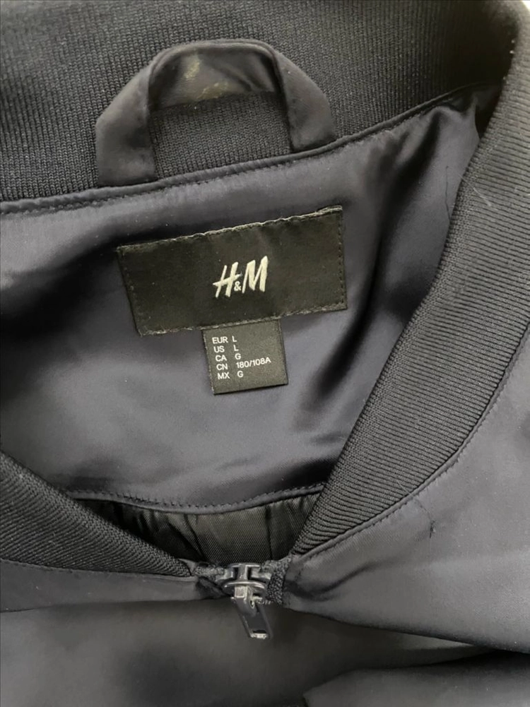 H&M 집업 자수 블루종 네이비 L 이미지