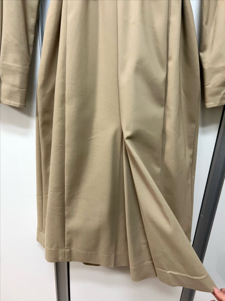 제평 애니 ANY 스탠카라 트렌치 원피스 겸 코트 더블버튼 롱자켓 베이지 이미지
