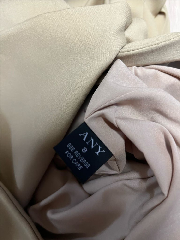 제평 애니 ANY 스탠카라 트렌치 원피스 겸 코트 더블버튼 롱자켓 베이지 이미지