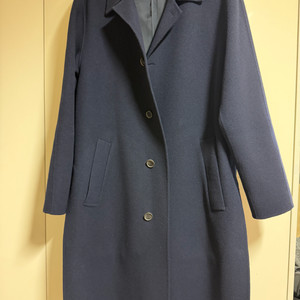 18FW 솔리드옴므 캐시미어 발마칸 핸드메이드 네이비 코트 이미지