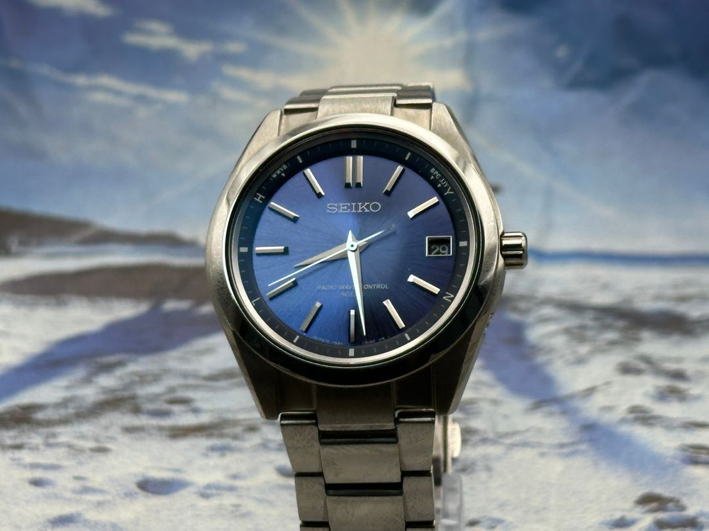 [신품급 민트 풀박스] 세이코 브라이츠 SAGZ081(티타늄 솔라 전파) 블루 선레이 이미지