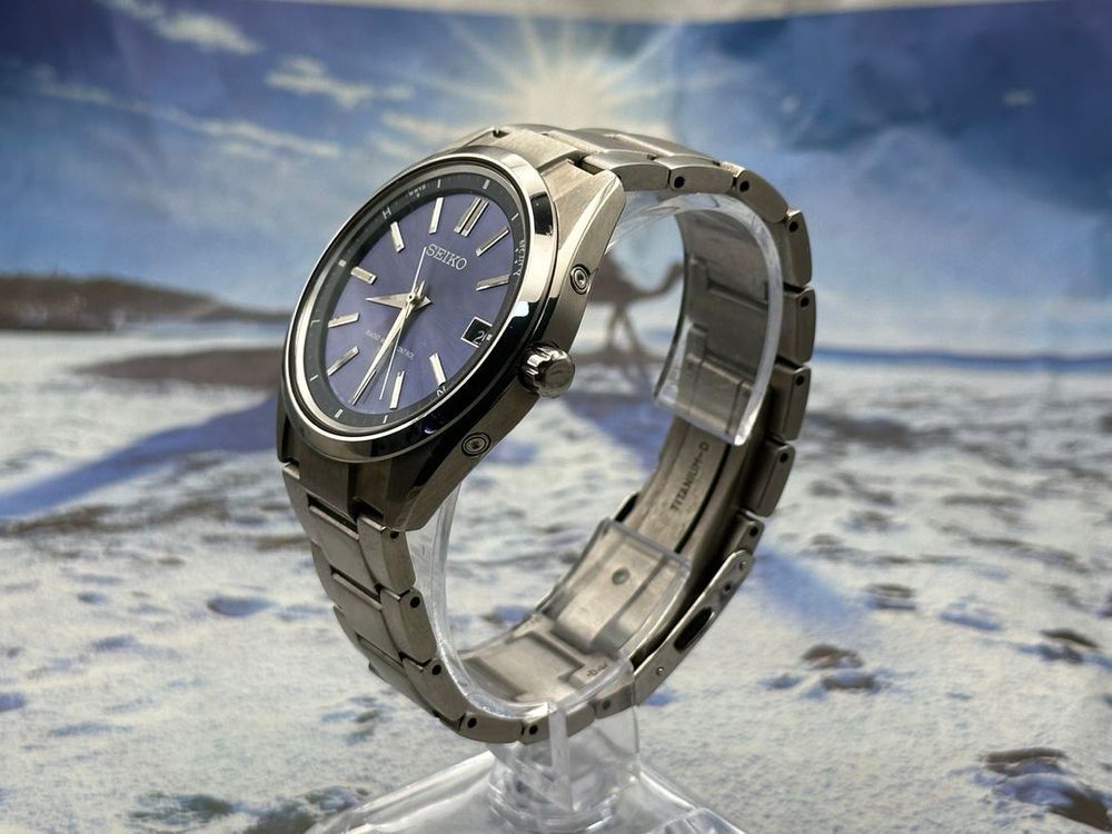 [신품급 민트 풀박스] 세이코 브라이츠 SAGZ081(티타늄 솔라 전파) 블루 선레이 이미지