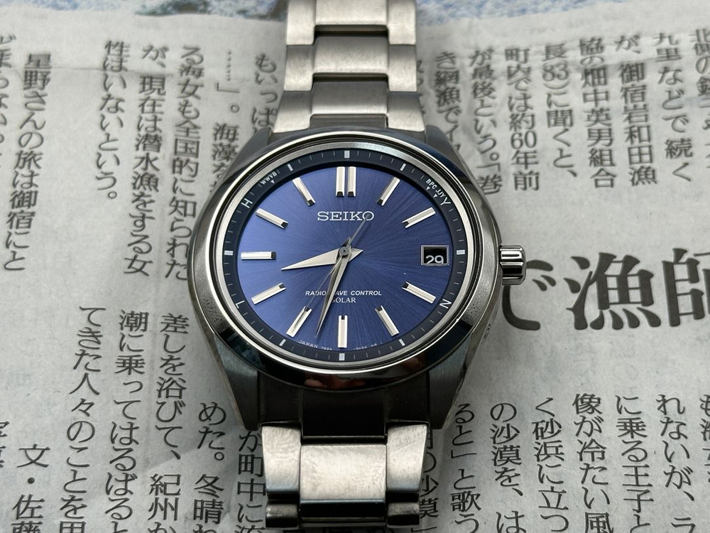 [신품급 민트 풀박스] 세이코 브라이츠 SAGZ081(티타늄 솔라 전파) 블루 선레이 이미지