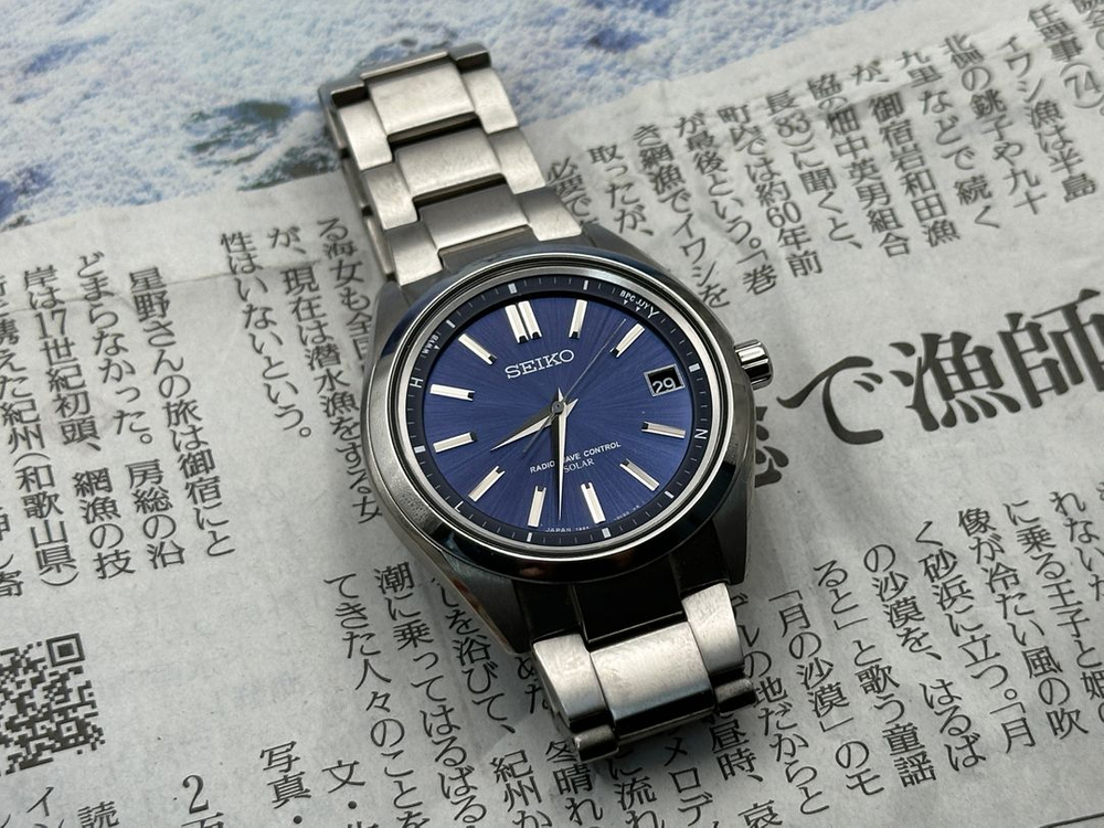 [신품급 민트 풀박스] 세이코 브라이츠 SAGZ081(티타늄 솔라 전파) 블루 선레이 이미지