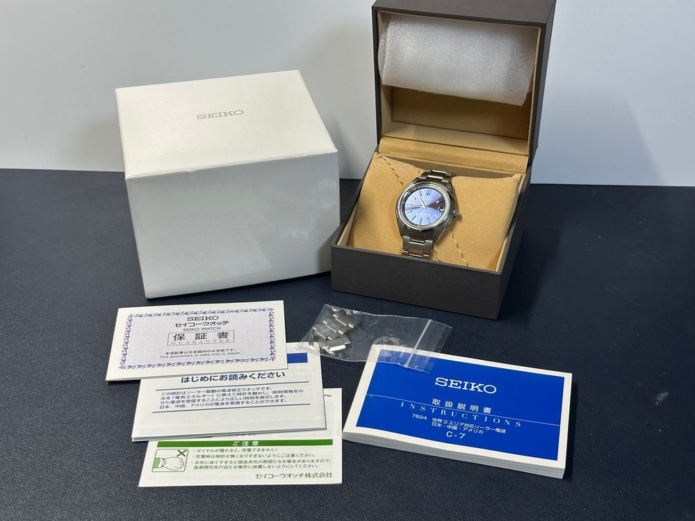 [신품급 민트 풀박스] 세이코 브라이츠 SAGZ081(티타늄 솔라 전파) 블루 선레이 이미지