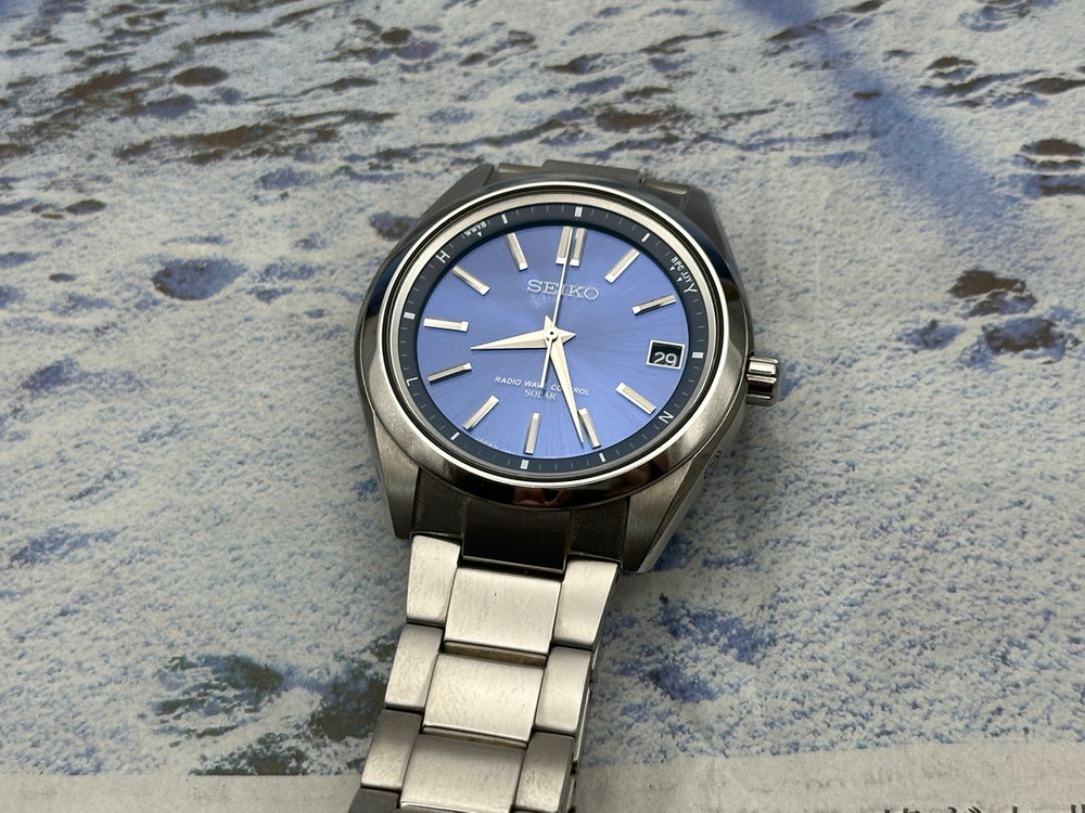 [신품급 민트 풀박스] 세이코 브라이츠 SAGZ081(티타늄 솔라 전파) 블루 선레이 이미지