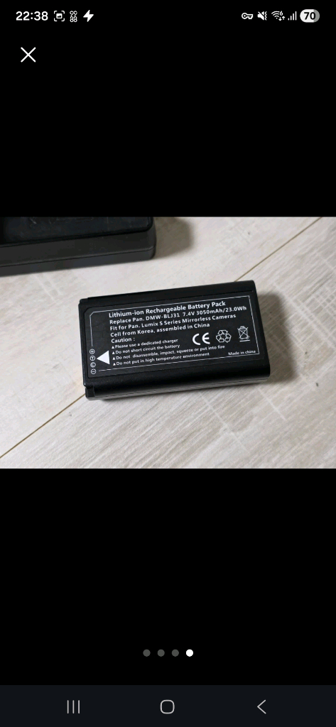 파나소닉 루믹스 DMW-BTC14 충전기 및 BLJ31 배터리 루믹스 s1 s1r s1h 이미지