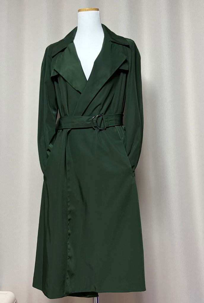 상태좋음)드라이함.ZARA.트렌치코트.벨트코트.딥그린.클래식코트.봄코트.가을코트.데일리.자라.55.66.코트.자켓 이미지