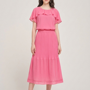 오즈세컨 백플리츠 러플패널 니트셋업 66사이즈 이미지