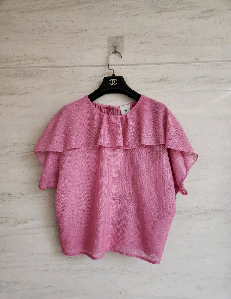 오즈세컨 백플리츠 러플패널 니트셋업 66사이즈 이미지