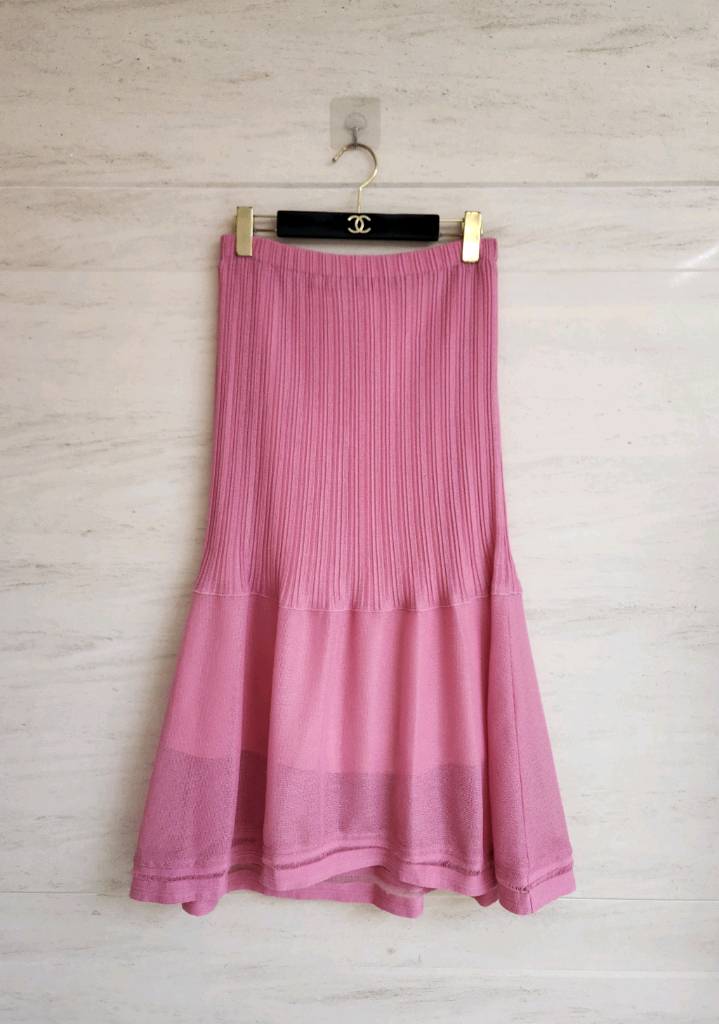 오즈세컨 백플리츠 러플패널 니트셋업 66사이즈 이미지