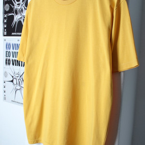 (S) 더니트컴퍼니 반팔 티셔츠 부분얼룩 노랑 무지 이미지