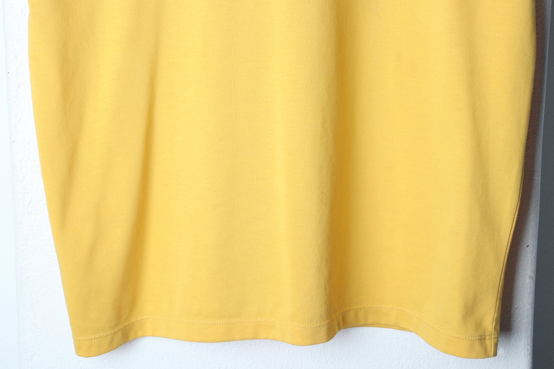 (S) 더니트컴퍼니 반팔 티셔츠 부분얼룩 노랑 무지 이미지