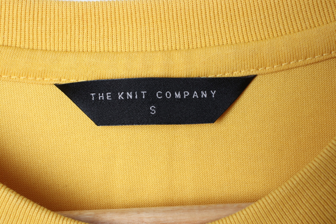(S) 더니트컴퍼니 반팔 티셔츠 부분얼룩 노랑 무지 이미지