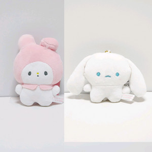 2종세트)산리오 마이멜로디,시나모롤 모찌 판다 마스코트 인형 키링_일본정품 마멜 시나몬롤 팬더 미니 누이 공식 굿즈 이미지