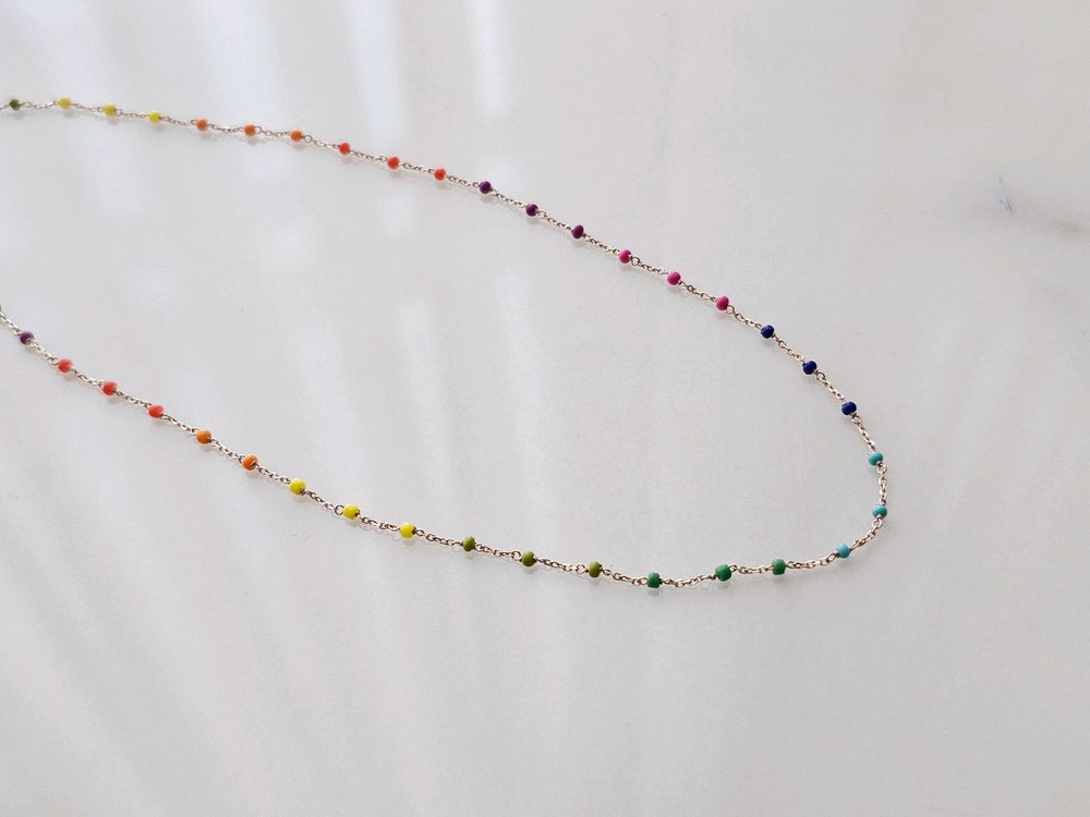 14k레인보우 컬러 체인 목걸이 이미지