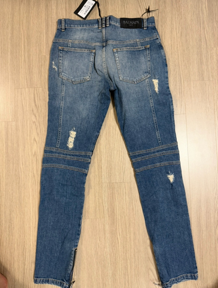 발망 디스트레스 바이커진 데님팬츠 새상품 이미지