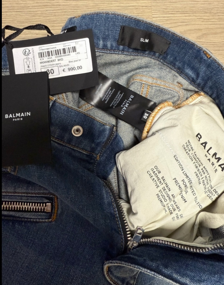 발망 디스트레스 바이커진 데님팬츠 새상품 이미지