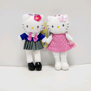 일본정품)산리오 롱다리 키티 마스코트 인형 키링 새상품_핑크 코갸루 고고갸루 스타일업 교복 마콧 공식 굿즈 이미지