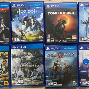 소니 플스4 PS4 툼레이더, 갓오브워, 디트로이트, 호라이즌 GTA 라스트오브어스 몬스터헌터 이미지