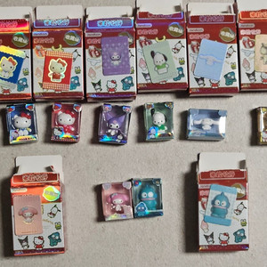 산리오쌀알피규어 키티 시나모롤 마이멜로디 쿠로미 포차코 폼폼푸린 황금키티 이미지