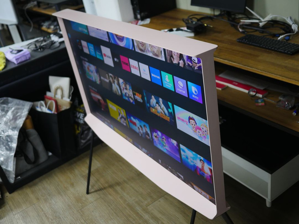 삼성 더 세리프 55인치 QLED TV 티비 KQ55LSB01PFXKR 블라썸핑크 이미지