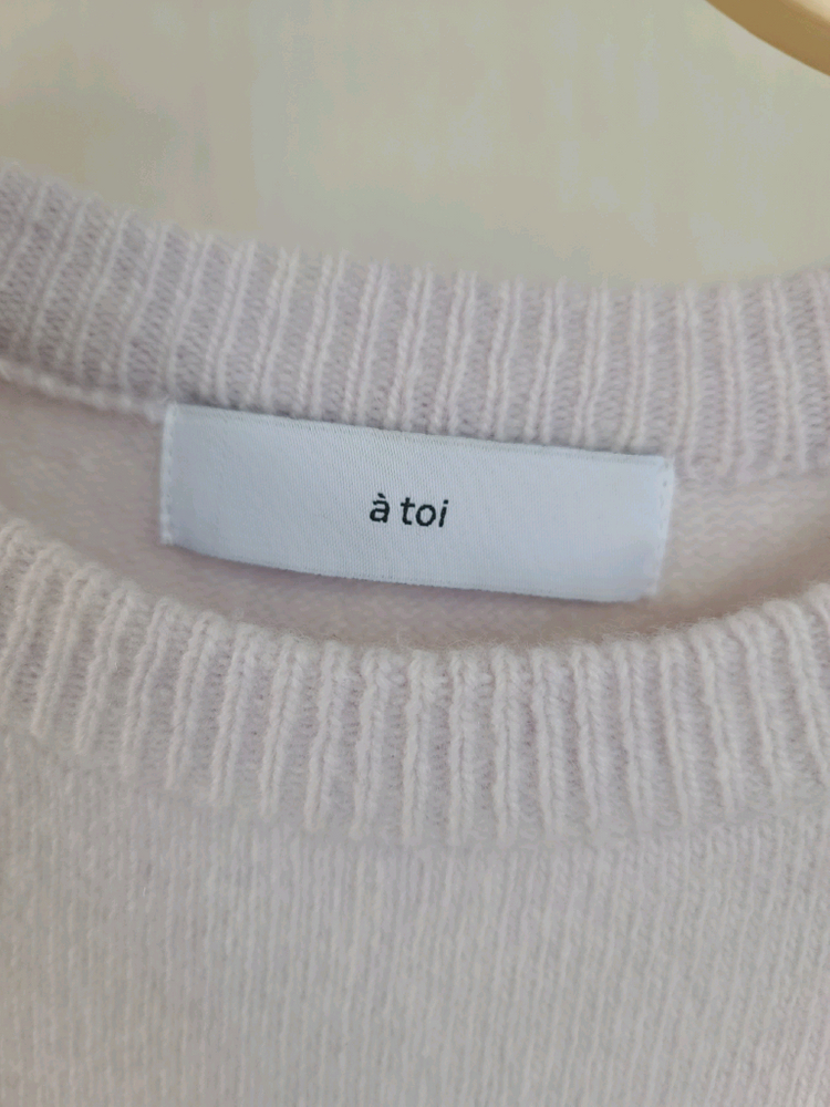 아뜨와 atoi 여성 연보라 라벤더 세미크롭 긴팔 니트 울 캐시미어 혼방 파스텔톤 / 자라 망고 한섬 타임 이미지