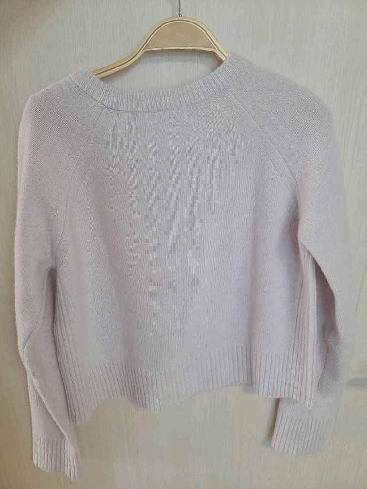 아뜨와 atoi 여성 연보라 라벤더 세미크롭 긴팔 니트 울 캐시미어 혼방 파스텔톤 / 자라 망고 한섬 타임 이미지