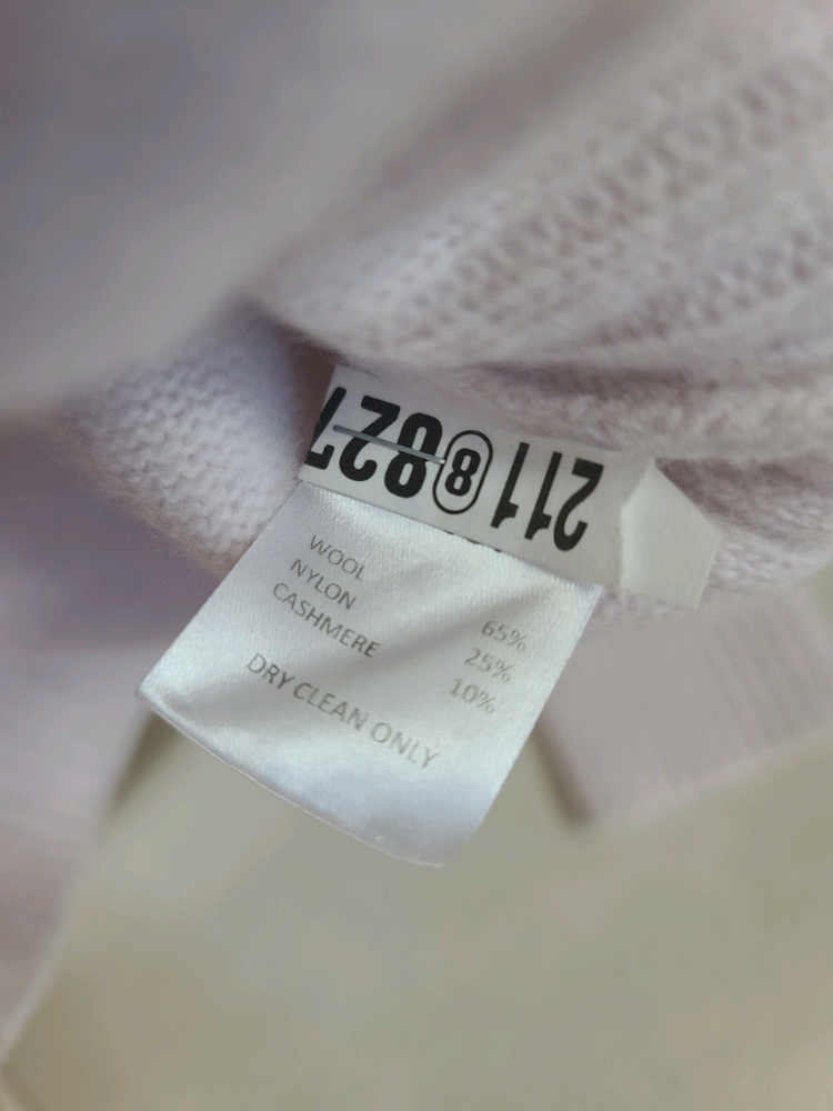 아뜨와 atoi 여성 연보라 라벤더 세미크롭 긴팔 니트 울 캐시미어 혼방 파스텔톤 / 자라 망고 한섬 타임 이미지