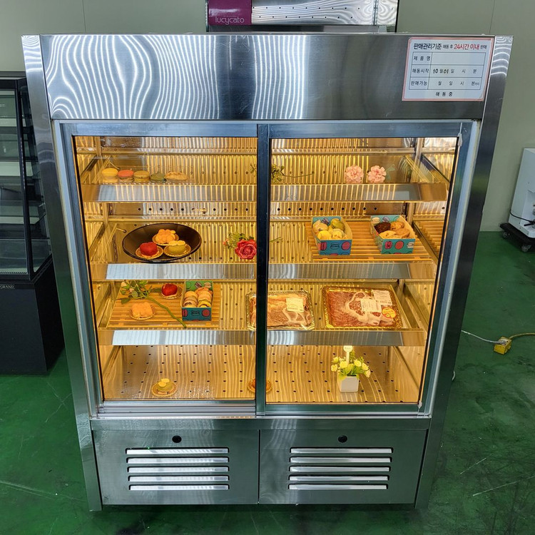 앞문형 정육 숙성 반찬 케잌 디저트 베이커리 냉동냉장 쇼케이스 저온콤프 이미지