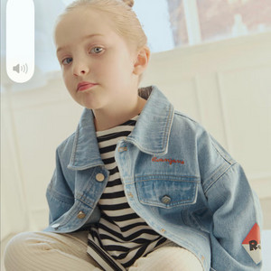 미착용) 로아앤제인 스트라이프 데님자켓 110 이미지