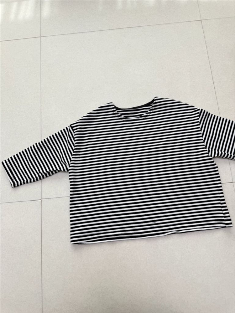 미착용) 로아앤제인 스트라이프 데님자켓 110 이미지