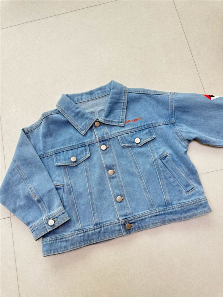 미착용) 로아앤제인 스트라이프 데님자켓 110 이미지