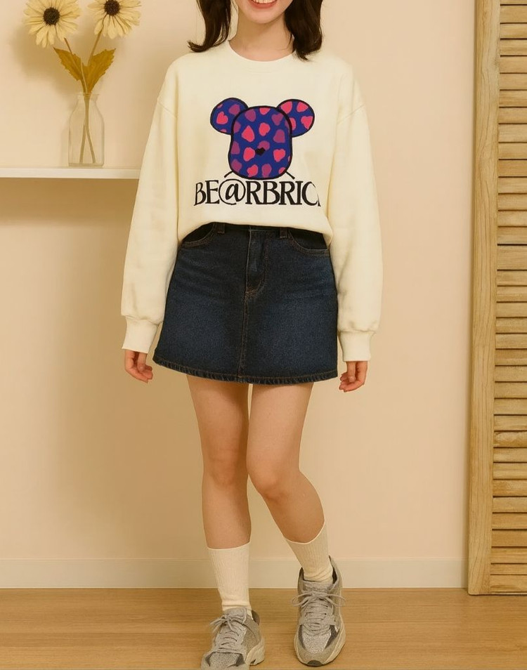 프린팅 여성 맨투맨 티셔츠 이미지