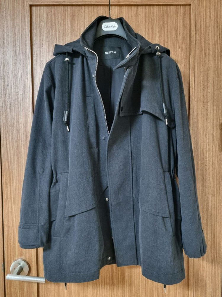 SYSTEM 한섬 시스템 남성 디테쳐블 블랙 오버핏 후드 자켓 코트 국내 105사이즈 판매합니다~! 이미지